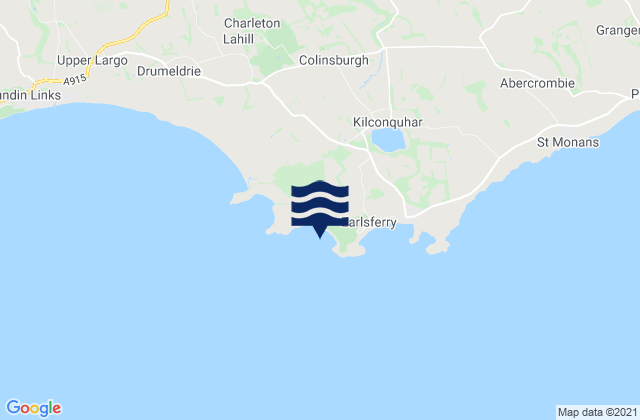 Mappa delle maree di Earlsferry West Beach, United Kingdom