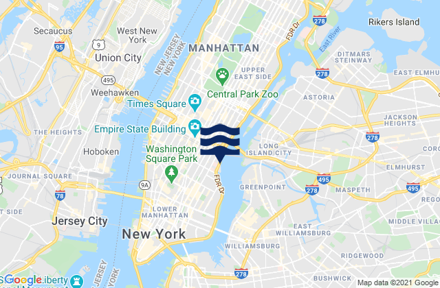 Mappa delle maree di East 27th Street, Bellevue Hospital, East River, United States
