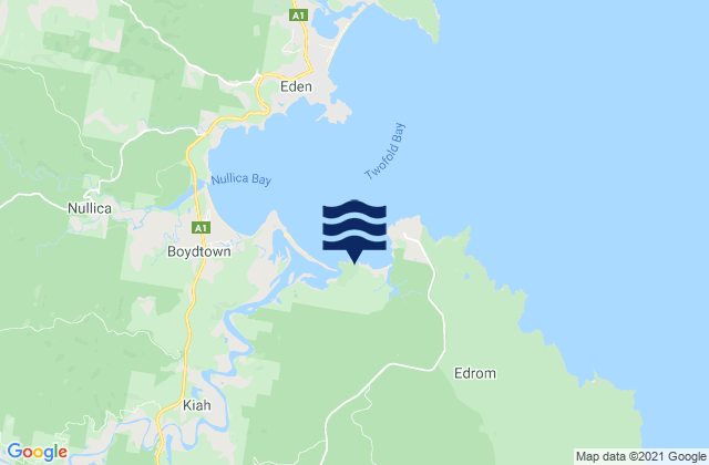 Mappa delle maree di East Boyd Bay, Australia