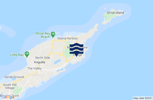 Mappa delle maree di East End, Anguilla