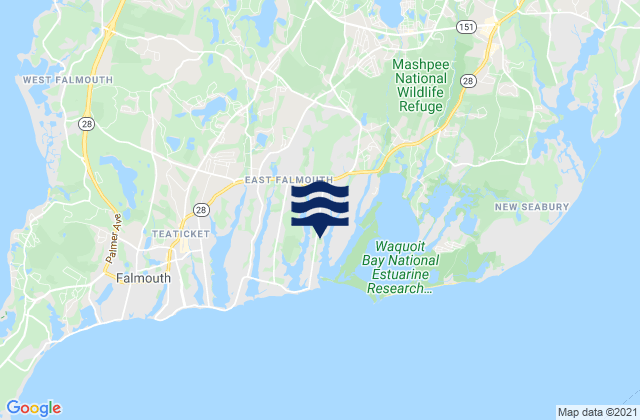 Mappa delle maree di East Falmouth, United States