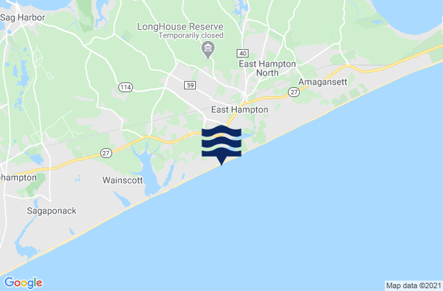 Mappa delle maree di East Hampton Beach, United States