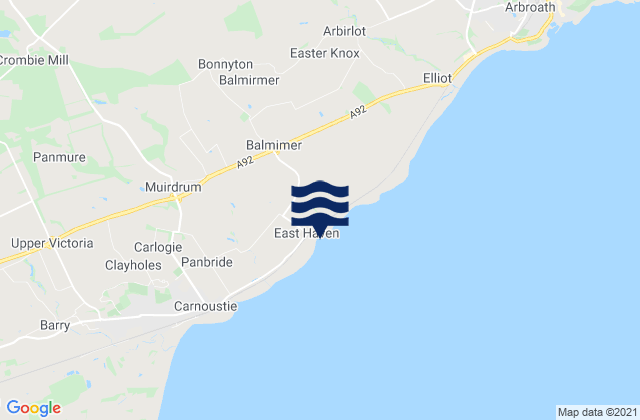 Mappa delle maree di East Haven Beach, United Kingdom