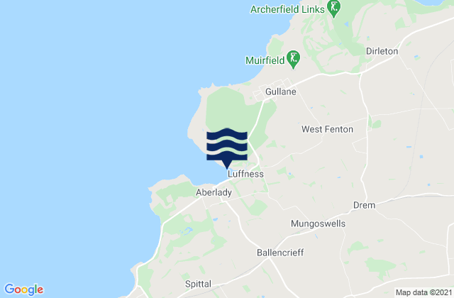 Mappa delle maree di East Lothian, United Kingdom