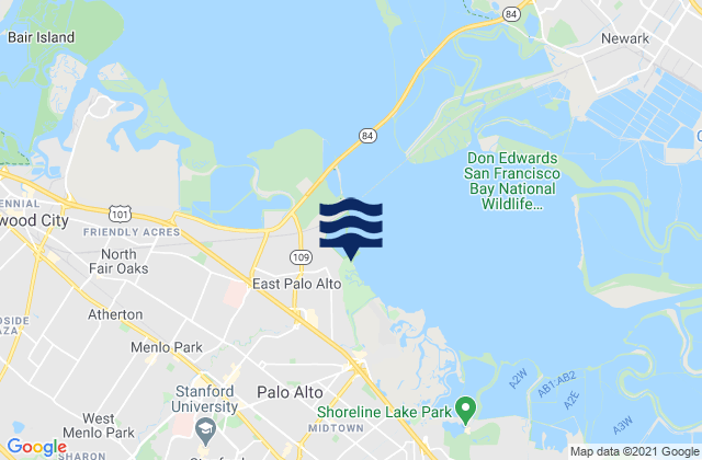 Mappa delle maree di East Palo Alto, United States