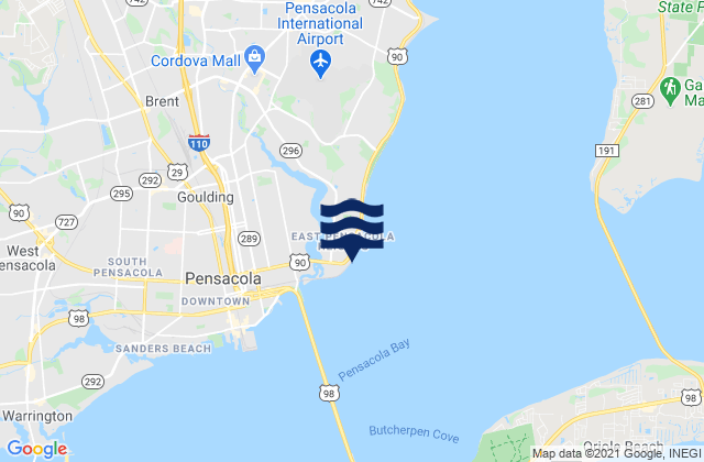 Mappa delle maree di East Pensacola Heights, United States