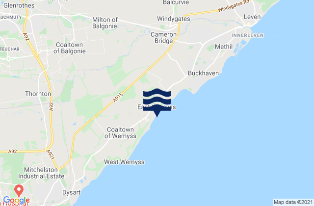 Mappa delle maree di East Wemyss, United Kingdom