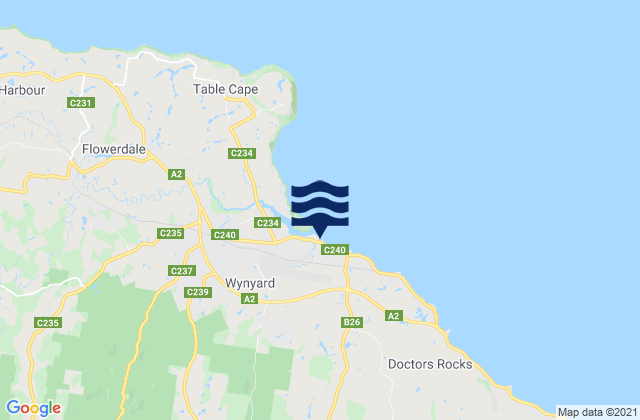 Mappa delle maree di East Wynyard Beach, Australia