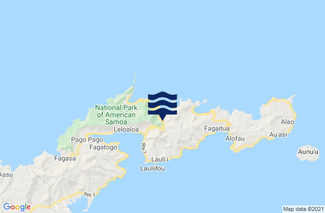 Mappa delle maree di Eastern District, American Samoa