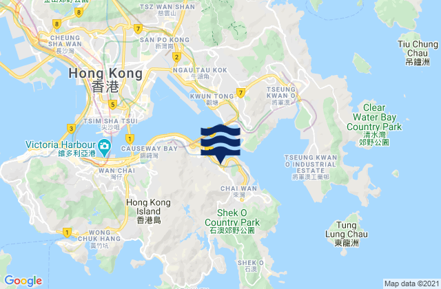 Mappa delle maree di Eastern, Hong Kong
