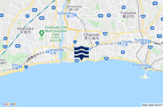 Mappa delle maree di Ebina Shi, Japan