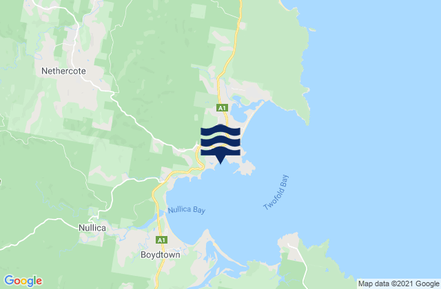 Mappa delle maree di Eden, Australia
