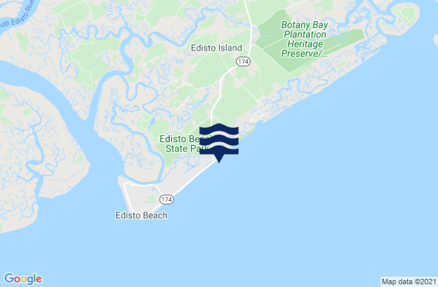 Mappa delle maree di Edisto Beach (Edisto Island), United States