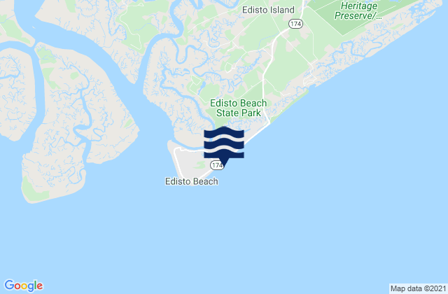 Mappa delle maree di Edisto Beach, United States