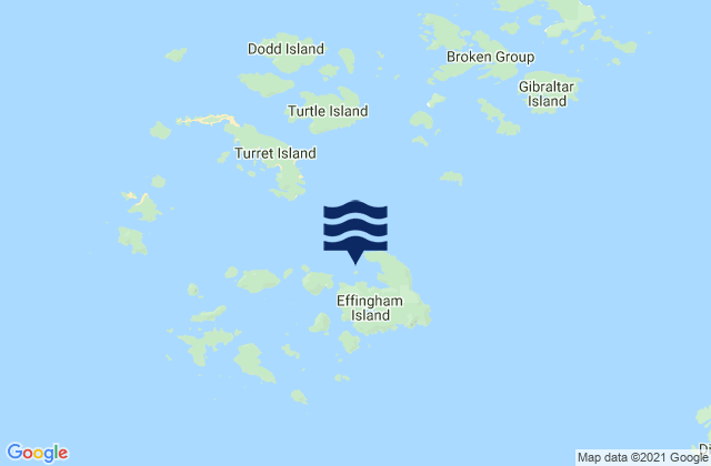 Mappa delle maree di Effingham Bay, Canada