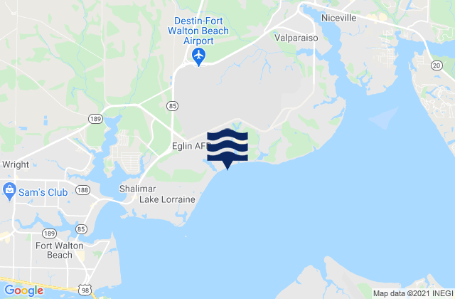 Mappa delle maree di Eglin Village, United States