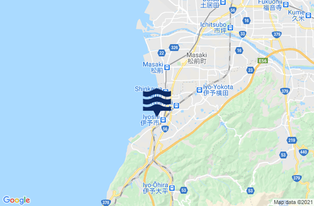 Mappa delle maree di Ehime, Japan