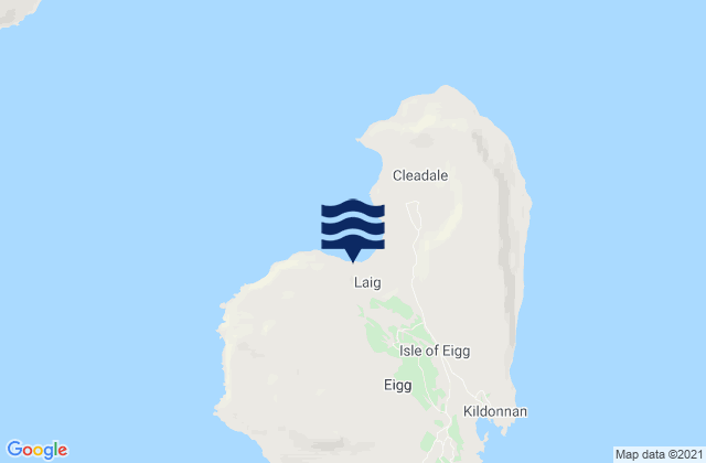 Mappa delle maree di Eigg Island, United Kingdom