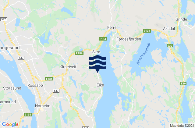 Mappa delle maree di Eike, Norway