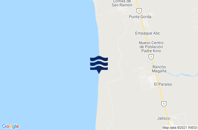 Mappa delle maree di Ejido General Leandro Valle, Mexico