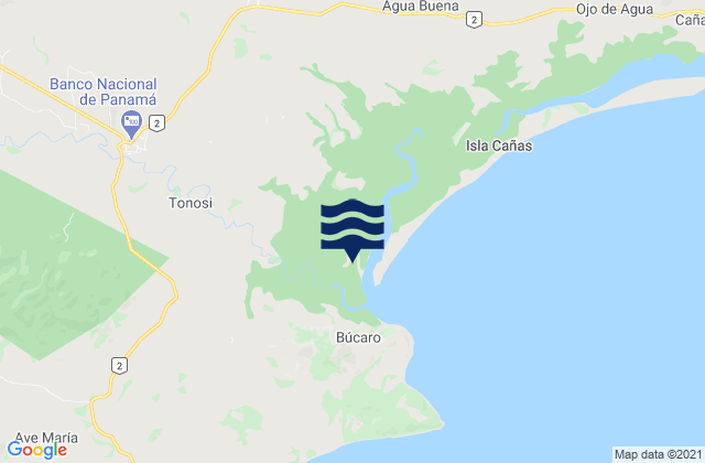 Mappa delle maree di El Bebedero, Panama