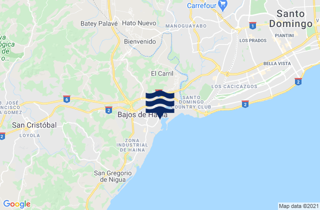 Mappa delle maree di El Carril, Dominican Republic