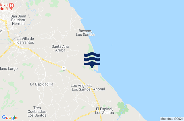 Mappa delle maree di El Ejido, Panama