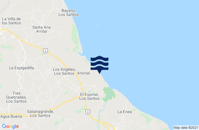 Mappa delle maree di El Espinal, Panama