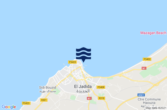 Mappa delle maree di El Jadid, Morocco
