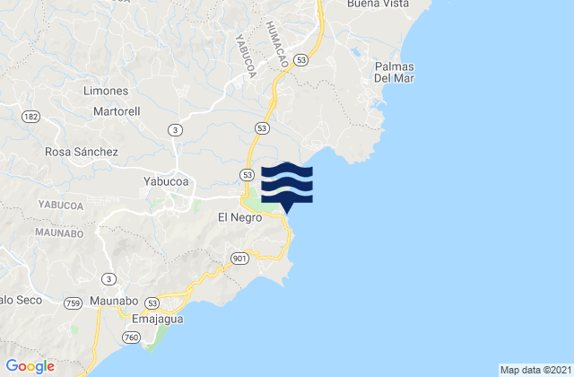 Mappa delle maree di El Negro, Puerto Rico