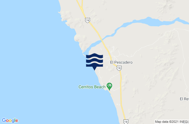 Mappa delle maree di El Pescadero, Mexico