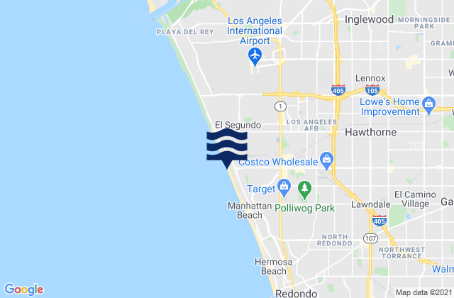 Mappa delle maree di El Porto Beach, United States