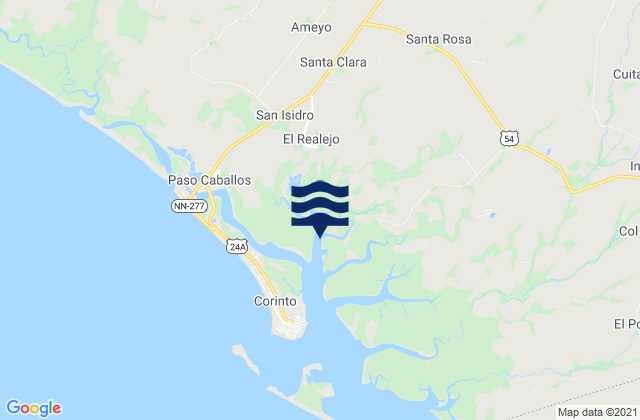 Mappa delle maree di El Realejo, Nicaragua