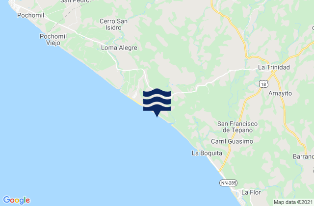 Mappa delle maree di El Rosario, Nicaragua