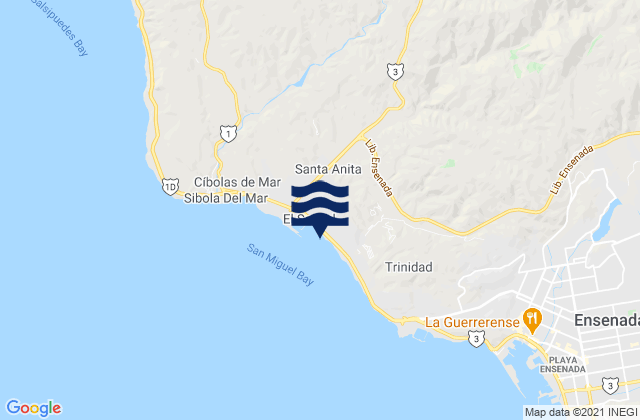 Mappa delle maree di El Sauzal de Rodríguez, Mexico