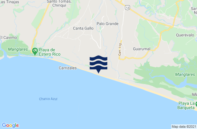 Mappa delle maree di El Tejar, Panama