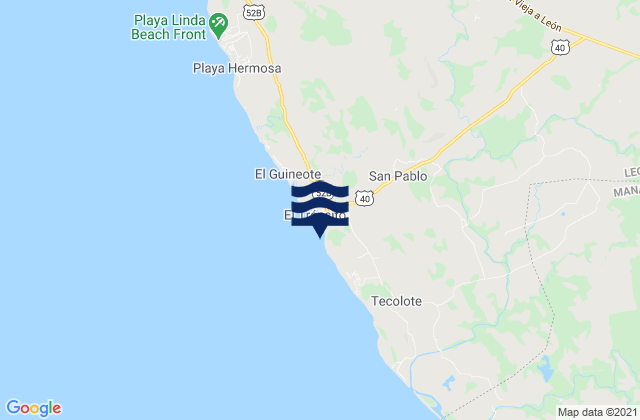 Mappa delle maree di El Transito, Nicaragua