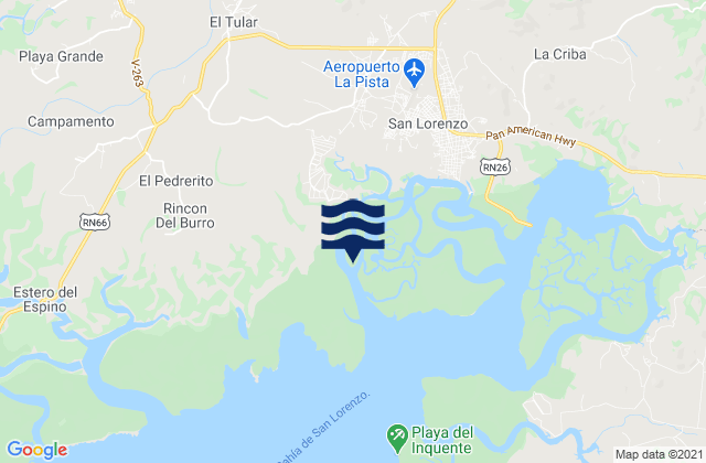 Mappa delle maree di El Tular, Honduras