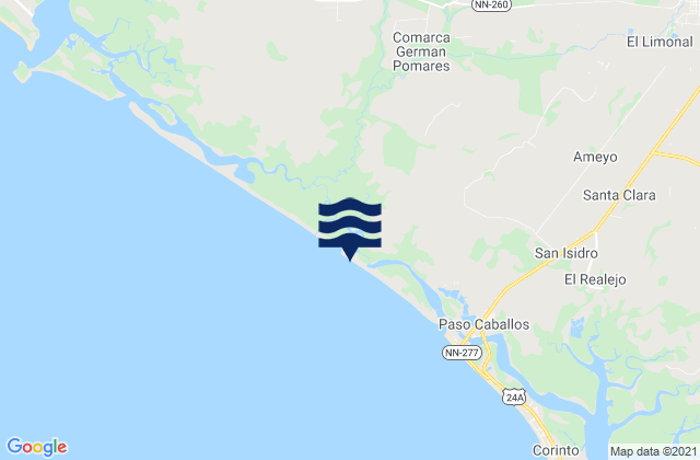 Mappa delle maree di El Viejo, Nicaragua