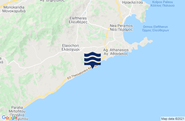 Mappa delle maree di Eleftherés, Greece