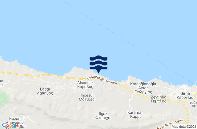 Mappa delle maree di Eliá, Cyprus