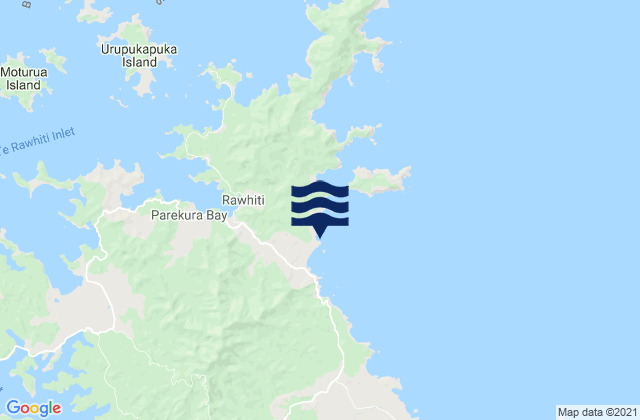 Mappa delle maree di Elliot Bay, New Zealand