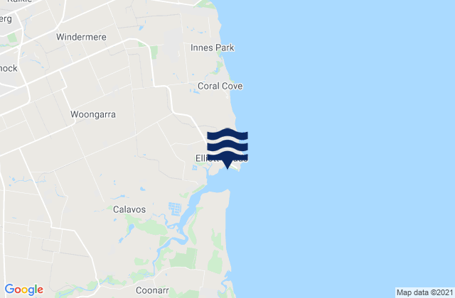 Mappa delle maree di Elliott Heads, Australia