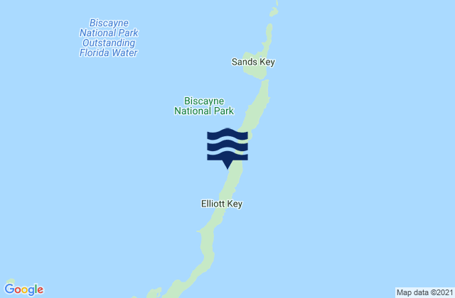 Mappa delle maree di Elliott Key Harbor Elliott Key Biscayne Bay, United States