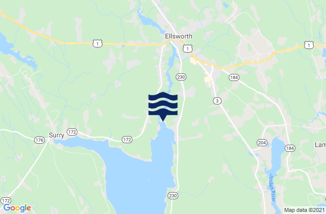 Mappa delle maree di Ellsworth Union River, United States