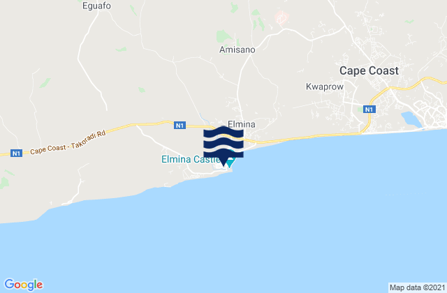 Mappa delle maree di Elmina, Ghana