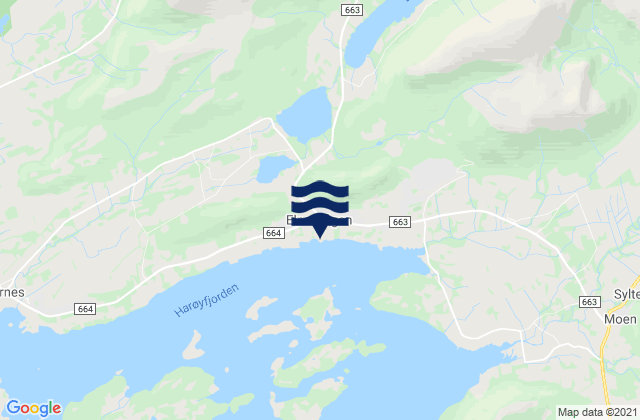 Mappa delle maree di Elnesvågen, Norway