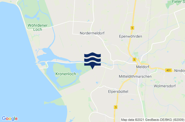 Mappa delle maree di Elpersbüttel, Germany