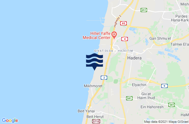 Mappa delle maree di Elyakhin, Israel