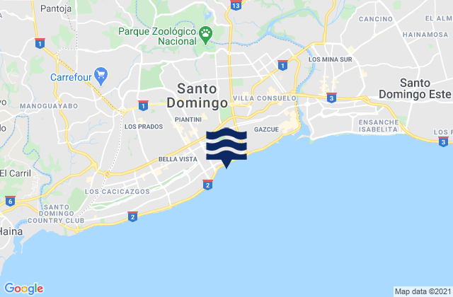Mappa delle maree di Embassy Beach, Dominican Republic